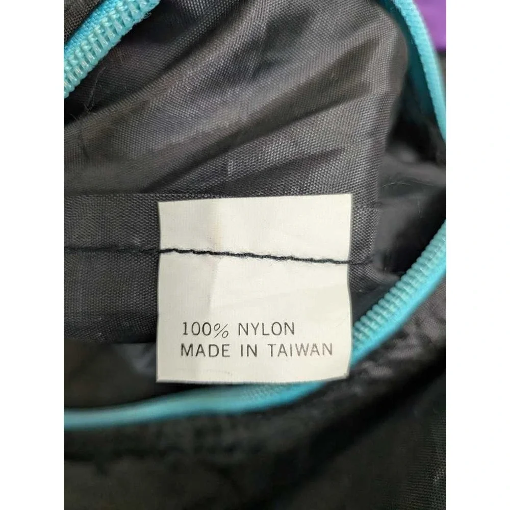 Sporto Nylon Black‎ Purple Duffel Travel Bag Foldable Carry On Zipper Pocket